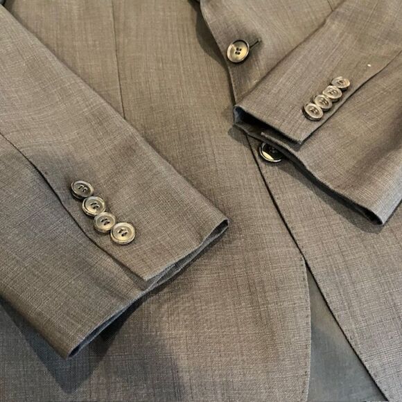 Hugo Boss 100% Virgin Wool Suit Jacket The Jam75/Sharp3 Charcoal Blend Size 38R - Picture 7 of 13